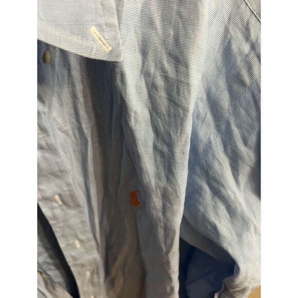 Ralph Lauren Men Size 16 32-33 Blue Shirt Classic Fit Long Sleeve Button Up - Picture 7 of 7